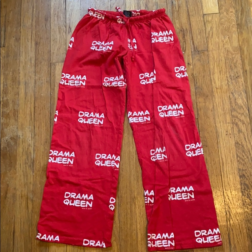 “Drama Queen” David & Goliath red pajama PJ pants